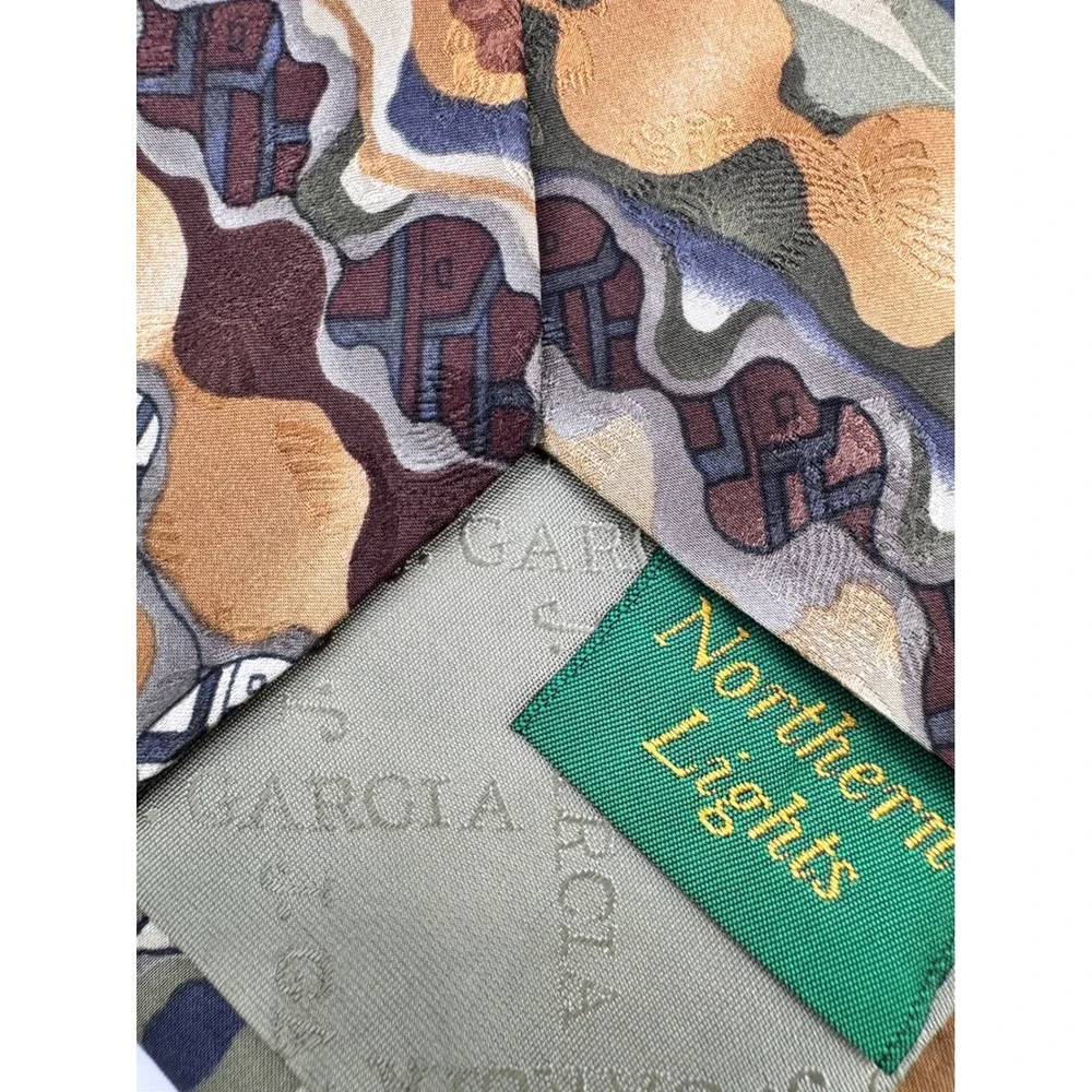 Vintage J Garcia Northern‎ Lights Collector's Edition Silk Necktie Abstract Art